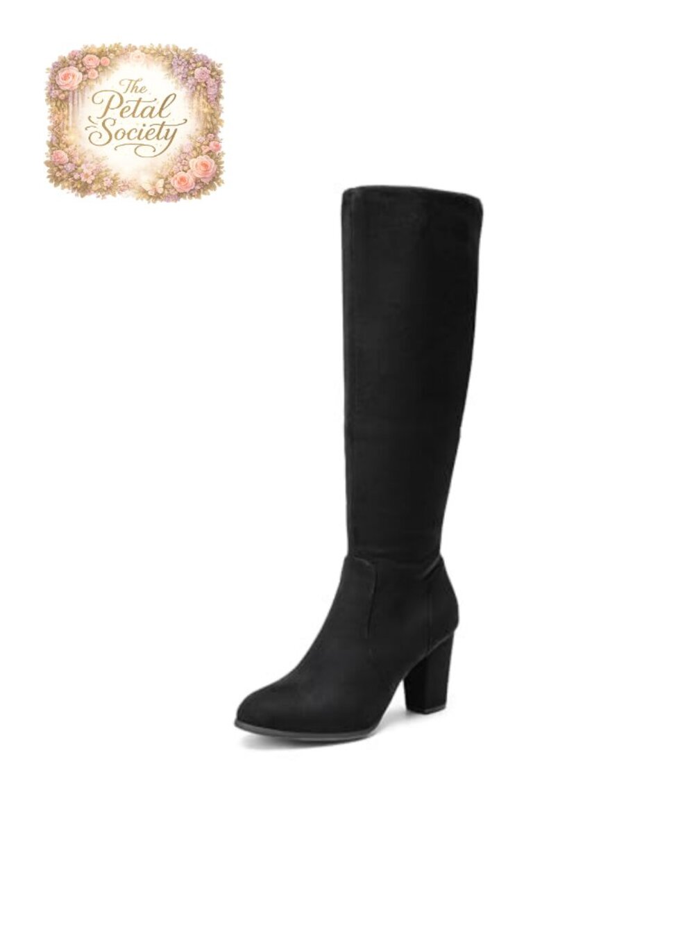 Women's Knee High Riding Boots Faux Suede Tall Winter Boots Chunky Heel